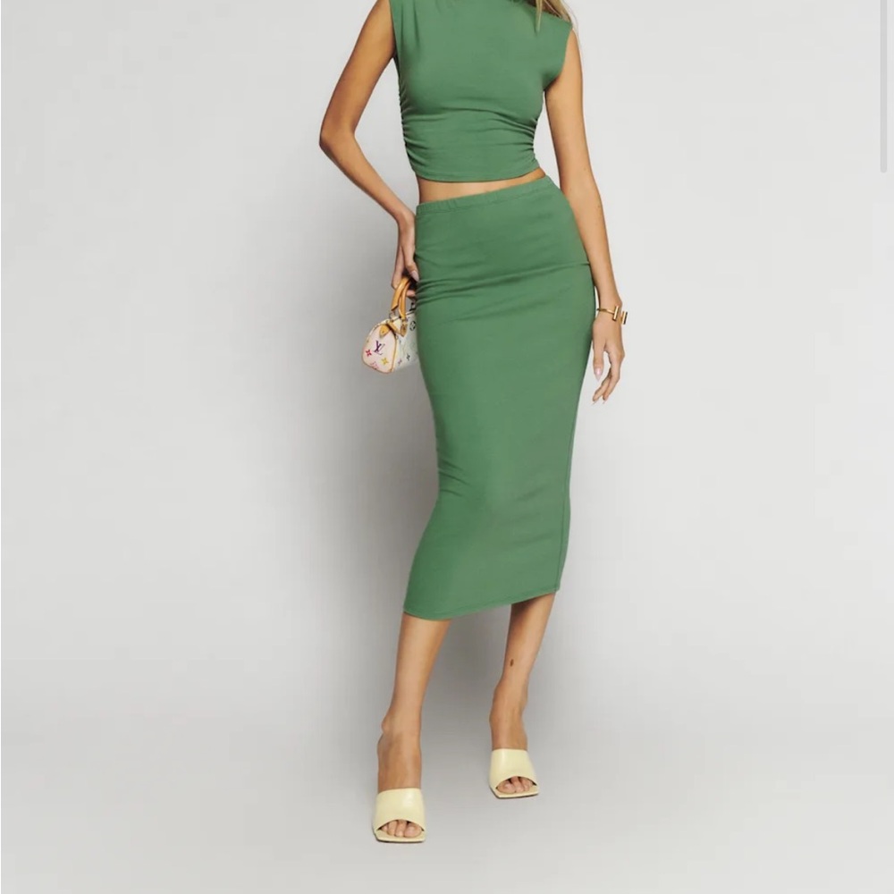 Reformation Foster Knit Two Piece Bottle Green